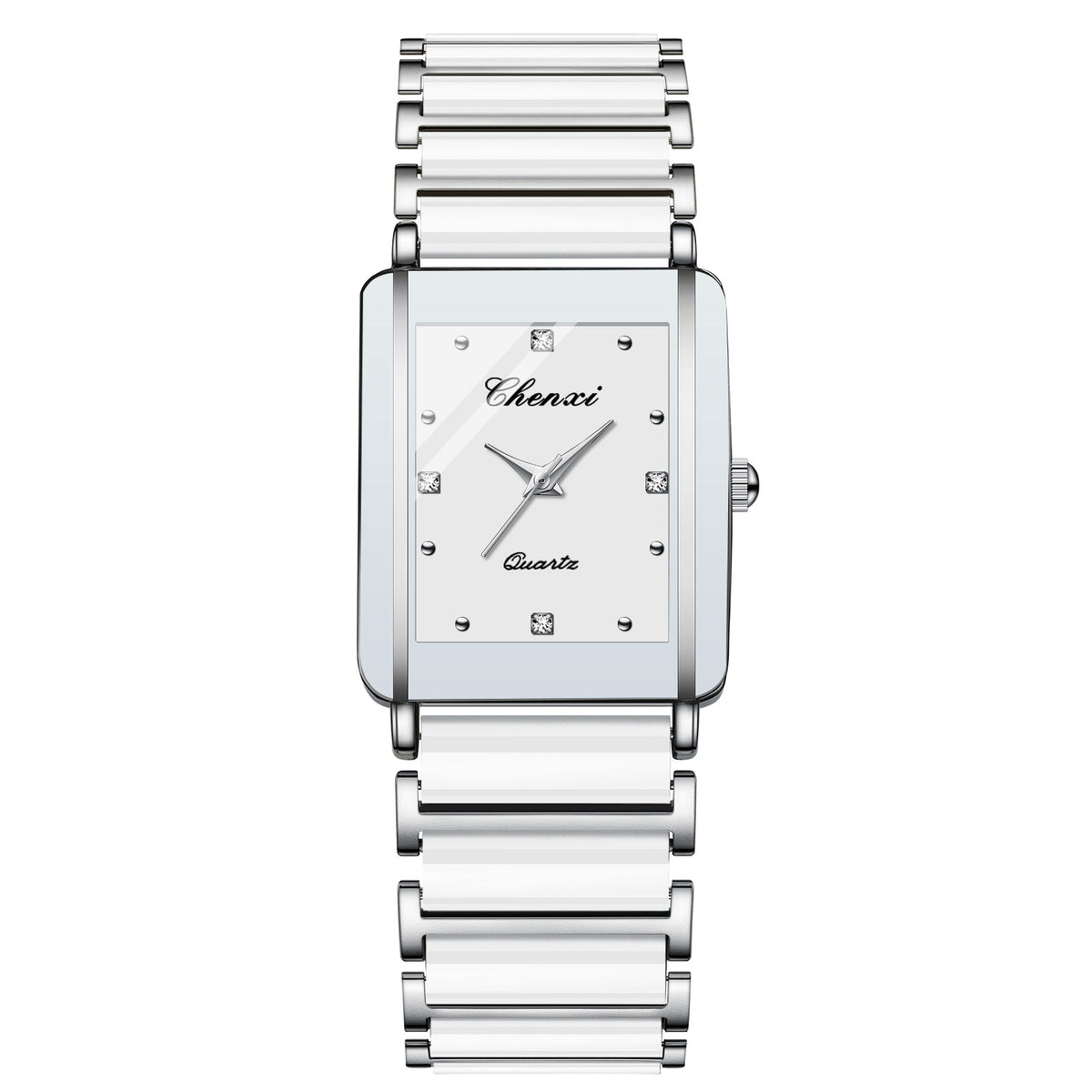 Montre Couple Carrée Céramique Quartz – Homme & Femme, Bracelet Céramique Élégant