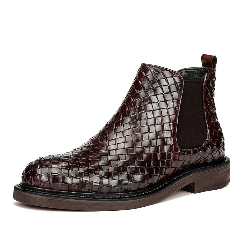 Bottines homme à motif tressé