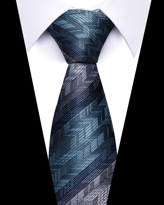 Cravate homme rayée en polyester – 8 cm