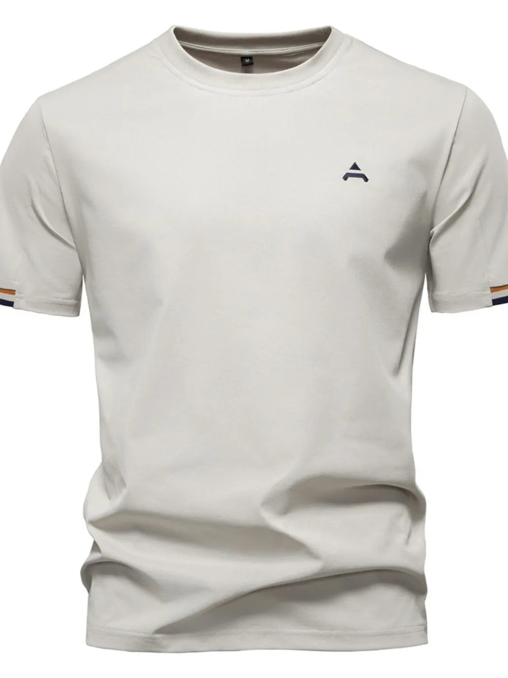 T-shirt homme en coton brodé à col rond