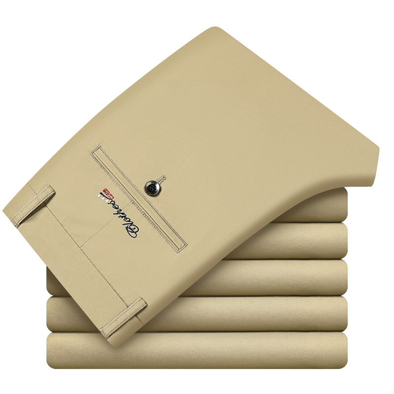 Bermuda chino homme droit en coton mélangé extensible