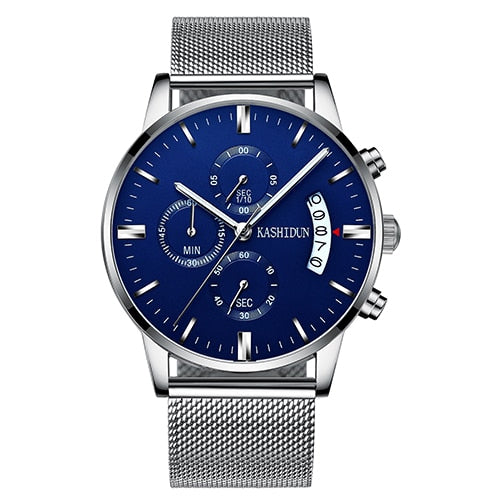 Nibosi Herrenuhr Quarz-Chronograph — 43 mm Edelstahlgehäuse, 3 bar wasserdicht, inklusive Geschenkbox