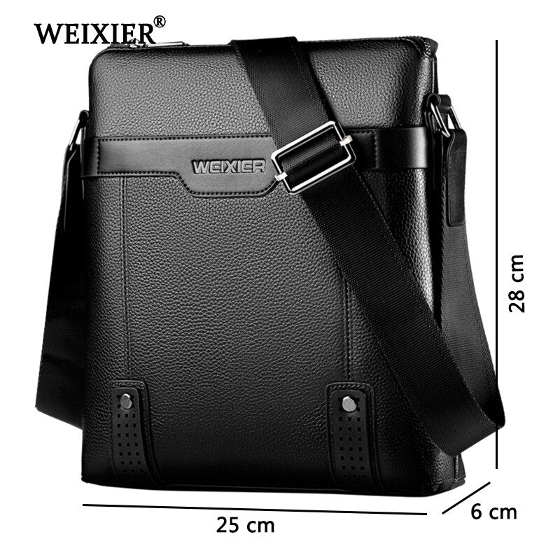 Sacoche Homme WEIXIER Effet Cuir – Bandoulière, Format Compact