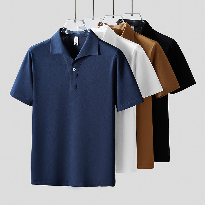 Polo homme uni à manches courtes – Mélange coton et élasthanne