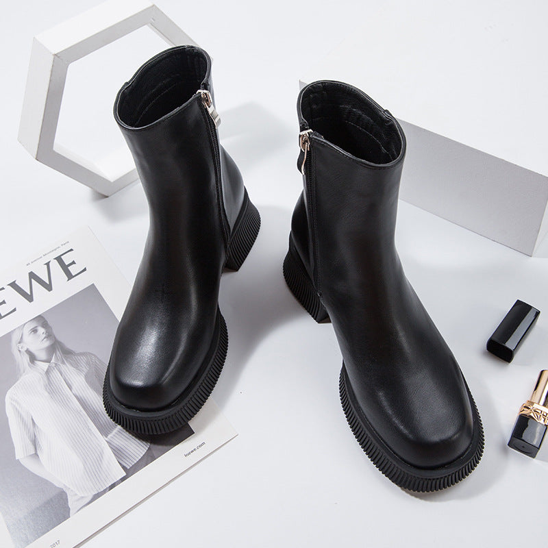 Bottines Chelsea Femme Style Britannique — Semelle Épaisse, Pointures 34–39