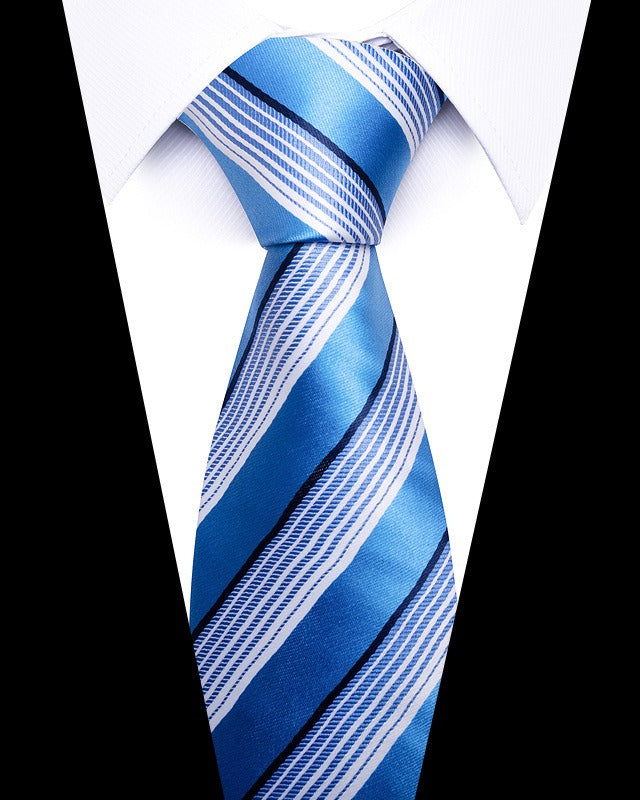 Cravate homme rayée en polyester – 8 cm