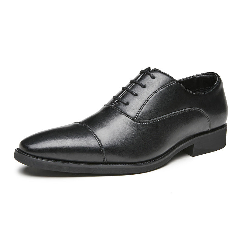 Men’s Oxford Shoes – Cowhide Leather, Pointed Toe, Elevator Sole, Business Style