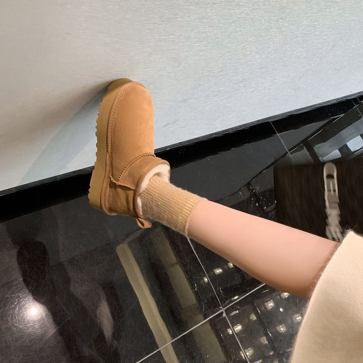 Bottes Neige Femme – Fourrées, Semelle Épaisse EVA, Chaudes et Confortables