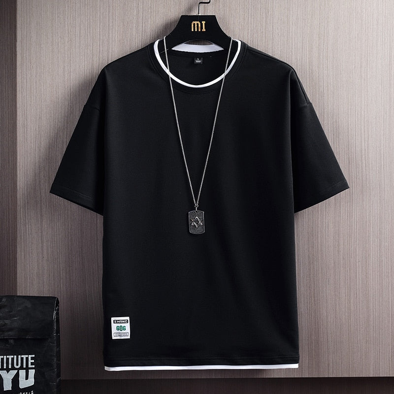 T-shirt homme uni coupe ample à manches courtes