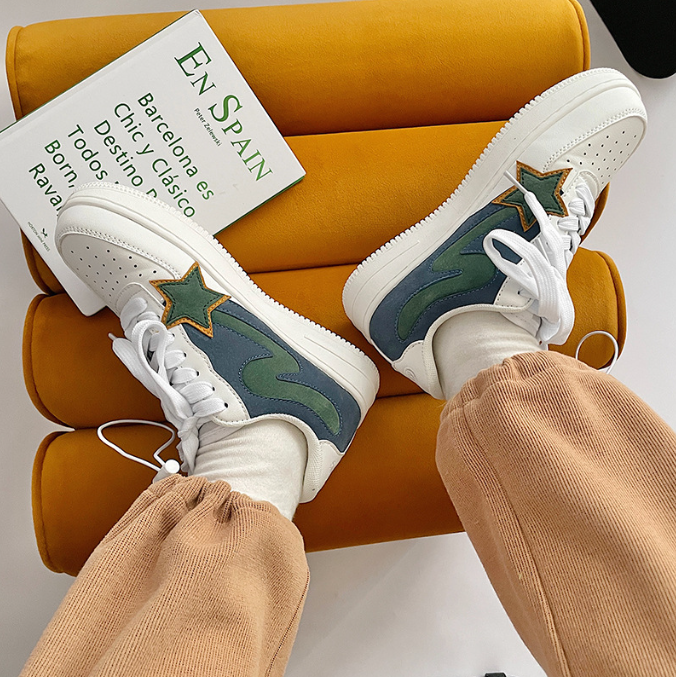 Baskets Basses Style Air Force Semelle Épaisse – Mixte Respirant