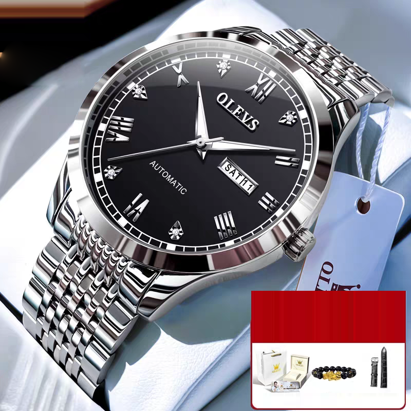 Montre automatique homme OLEVS 6602 – bracelet en acier inoxydable