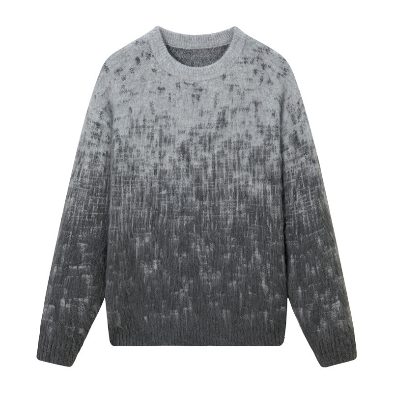 Pull homme à dégradé chiné et col rond