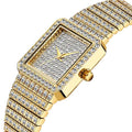Montre Femme MISSFOX Carrée Diamants – Finition Dorée, Quartz Luxe