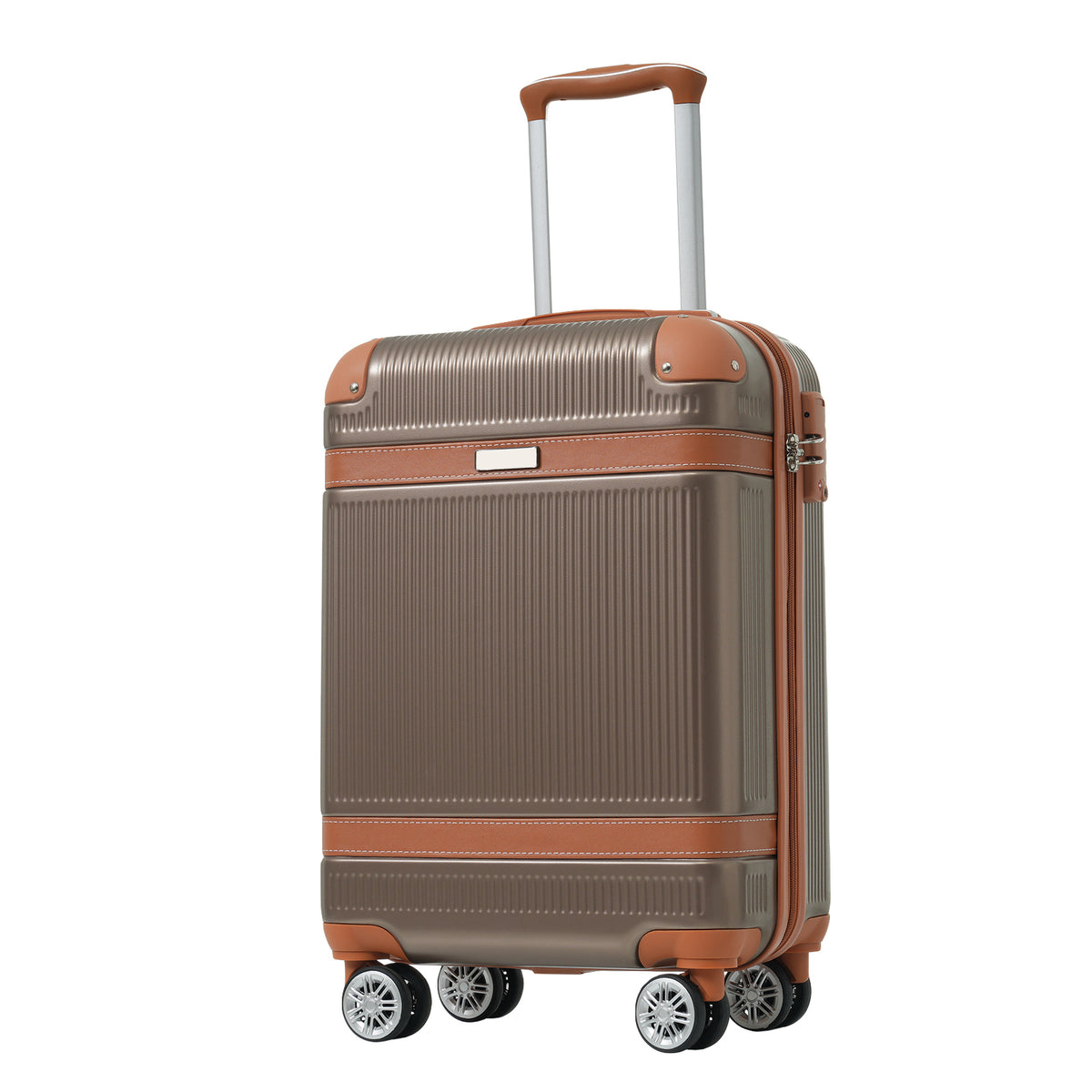 3-Piece Hardside Luggage Set – ABS, 360° Spinner Wheels, TSA Lock, Copper Color