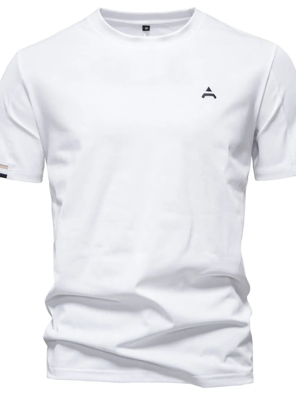 T-shirt homme en coton brodé à col rond