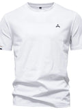 T-shirt homme en coton brodé à col rond