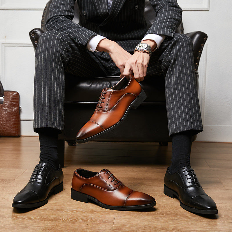 Chaussures Oxford Homme – Cuir Bovin, Bout Pointu, Semelle Rehaussante, Style Business