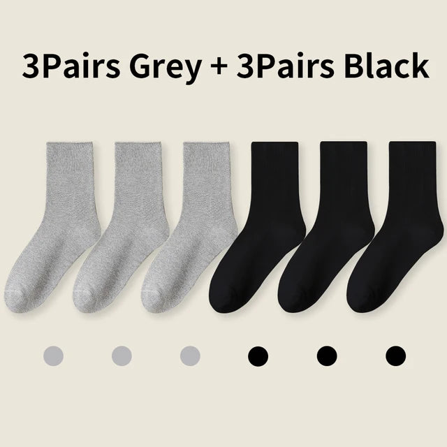 Lot de 6 paires de chaussettes en coton à bord souple