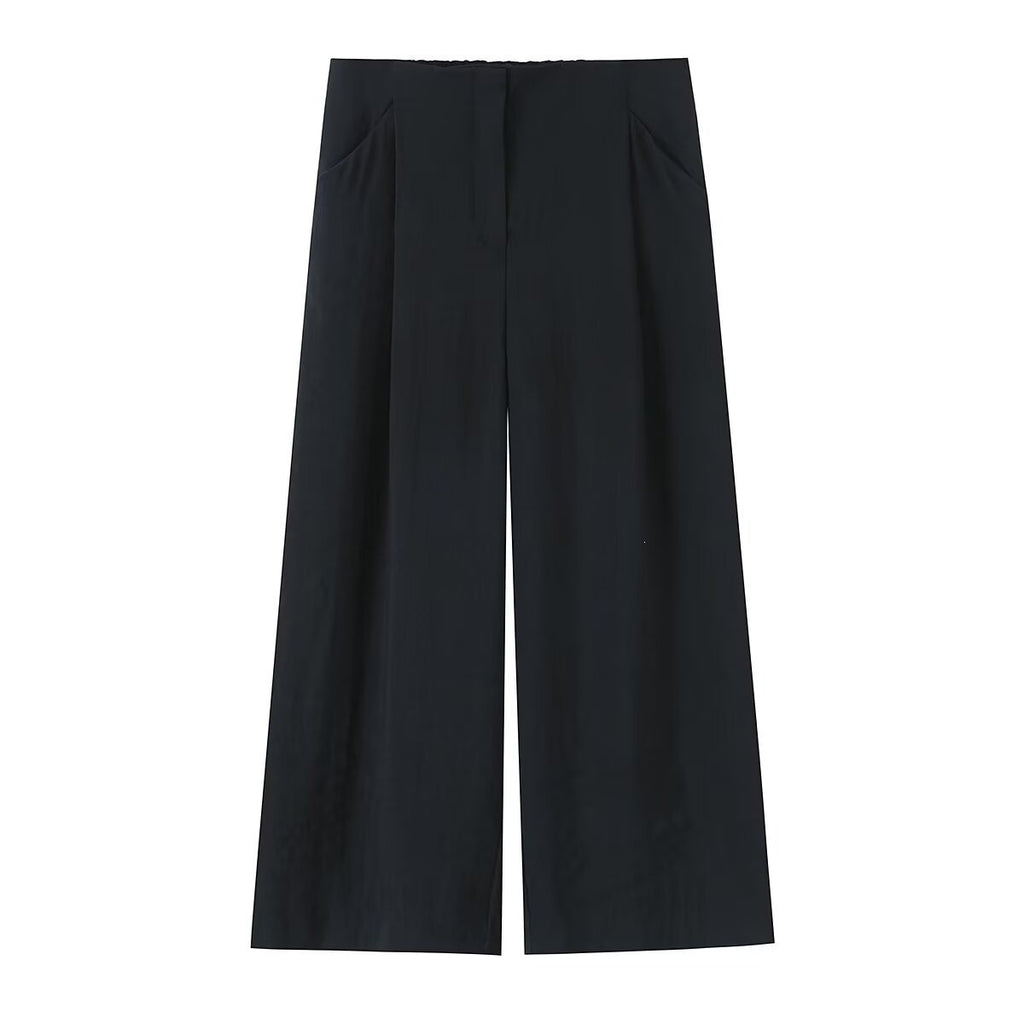 Pantalon large à plis femme – Noir ou bordeaux