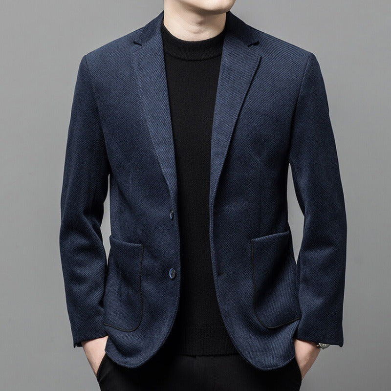 Blazer homme texturé à deux boutons et poches plaquées