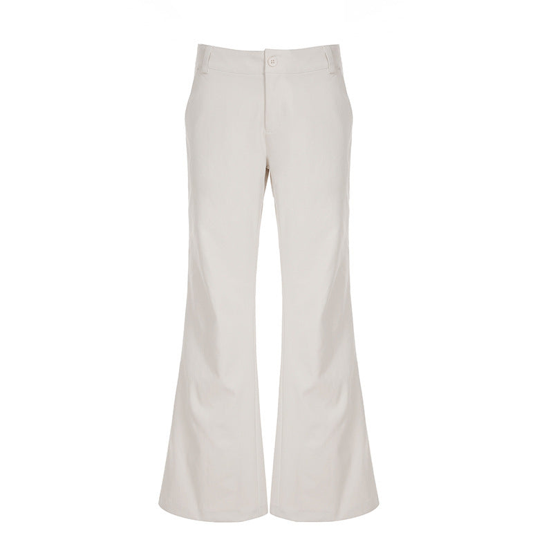 Pantalon long femme uni – Coupe ample, style britannique