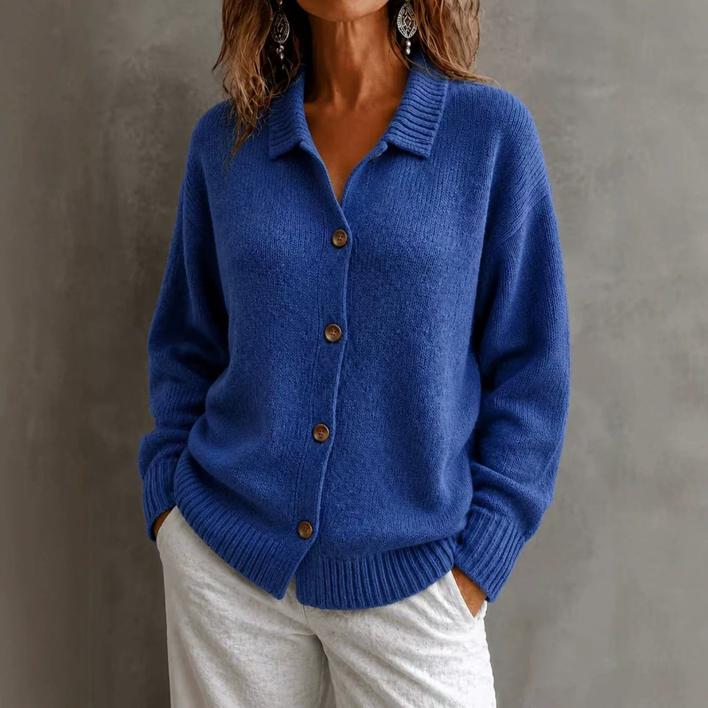 Veste cardigan à manches longues boutonnée