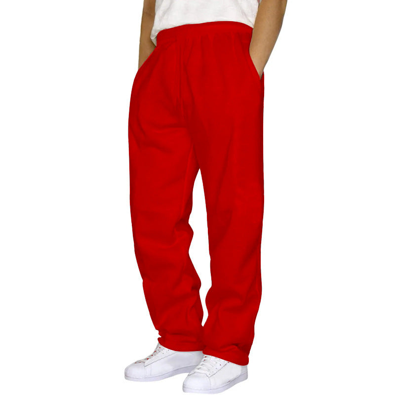 Pantalon homme effet lin taille à cordon – Coupe droite décontractée