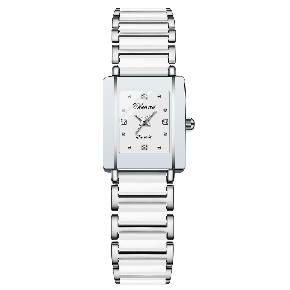 Montre Couple Carrée Céramique Quartz – Homme & Femme, Bracelet Céramique Élégant
