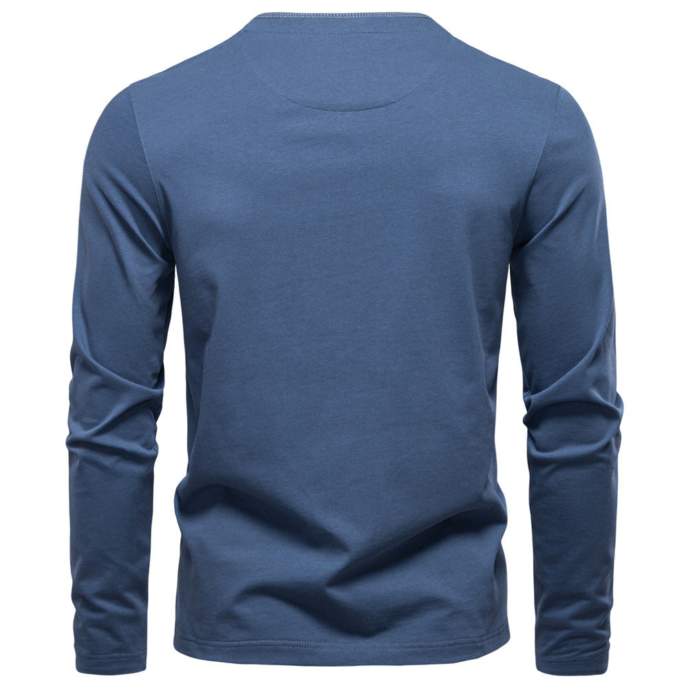T-shirt homme à col tunisien et manches longues