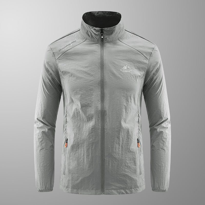 Veste légère homme anti-UV été – Séchage rapide respirant col montant
