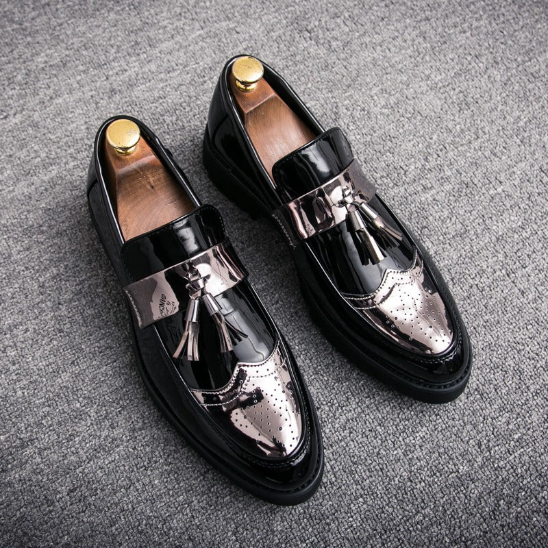 Mocassins homme à pampilles et détails métallisés