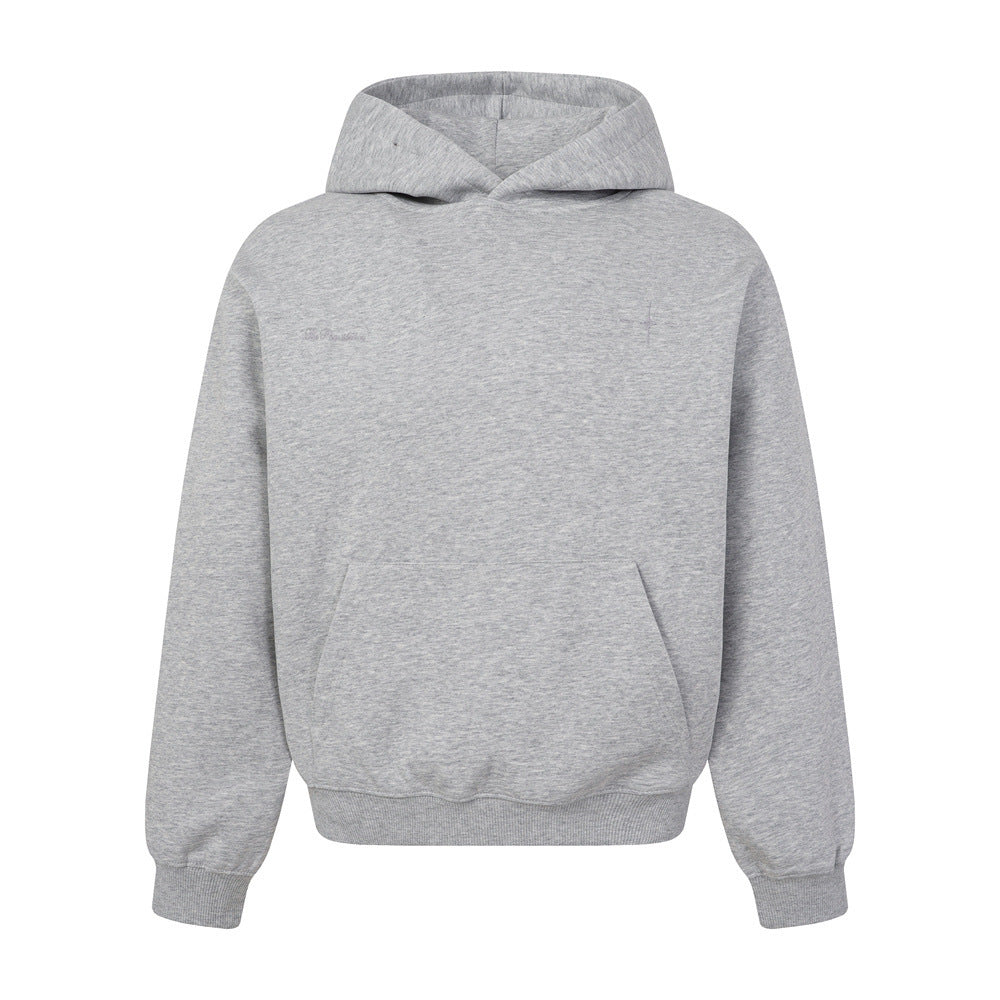 Sweat à capuche homme ample avec broderie ton sur ton