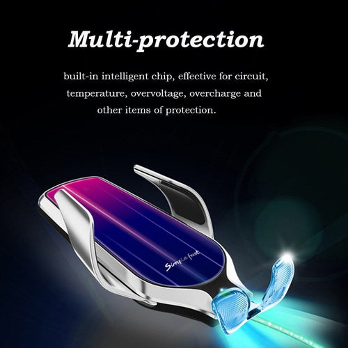 10W SMART CLAMPING 360 ROTATE CAR WIRELESS CHARGER