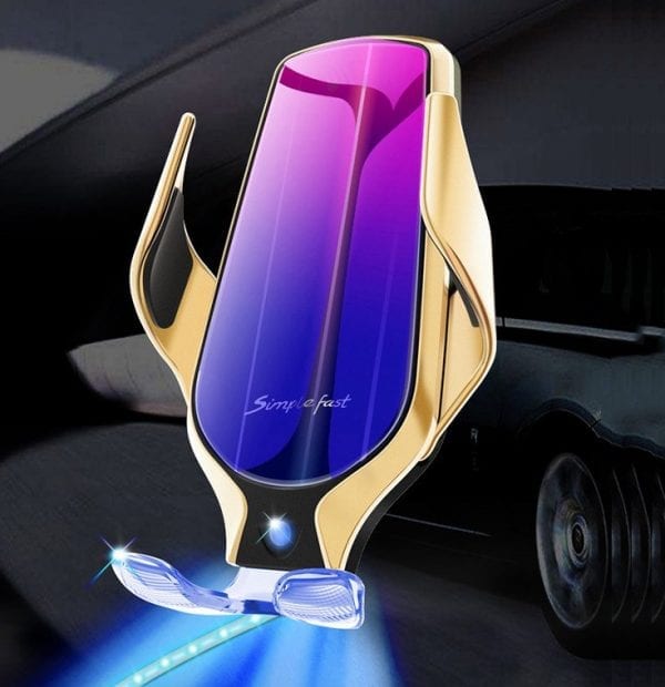 10W SMART CLAMPING 360 ROTATE CAR WIRELESS CHARGER