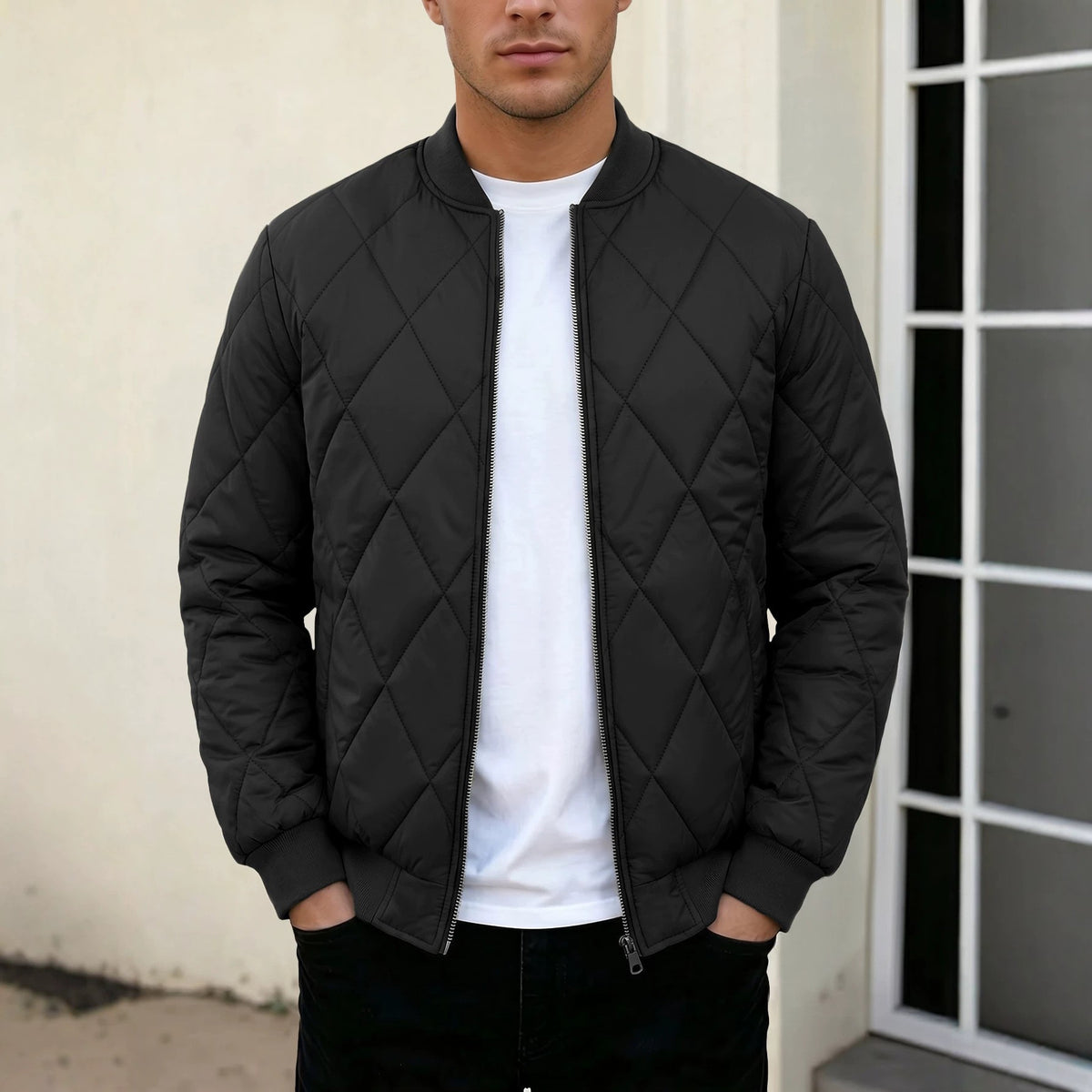 Veste matelassée homme col montant slim fit style coréen 4 coloris