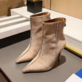 Bottines femme à strass, bout pointu et talon fin