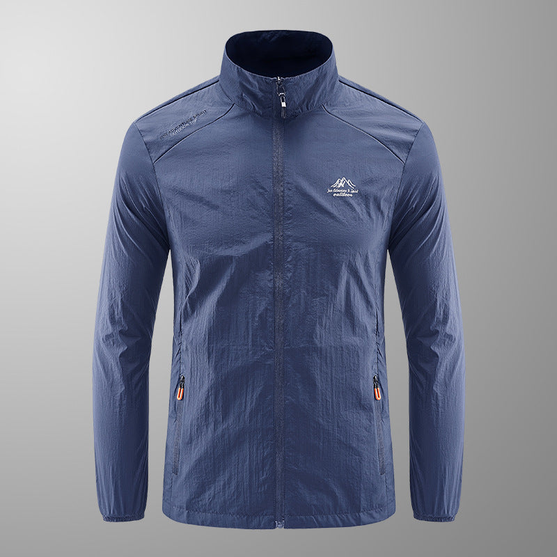 Veste légère homme anti-UV été – Séchage rapide respirant col montant