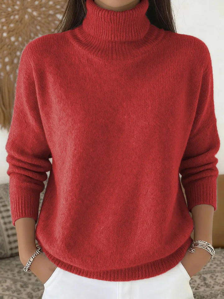 Oversized-Strickpullover mit Stehkragen für Damen