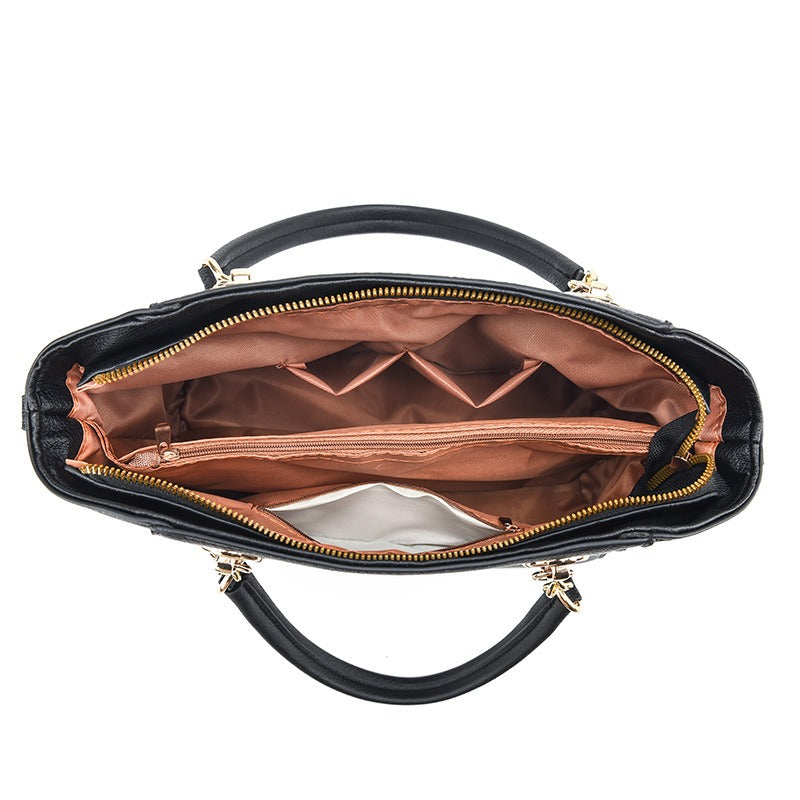 Large 2-in-1 Women's Tote Bag – Retro Style PU Leather Chain Tote Bag