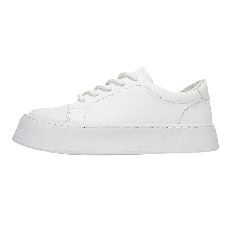Baskets homme blanches à lacets et semelle épaisse