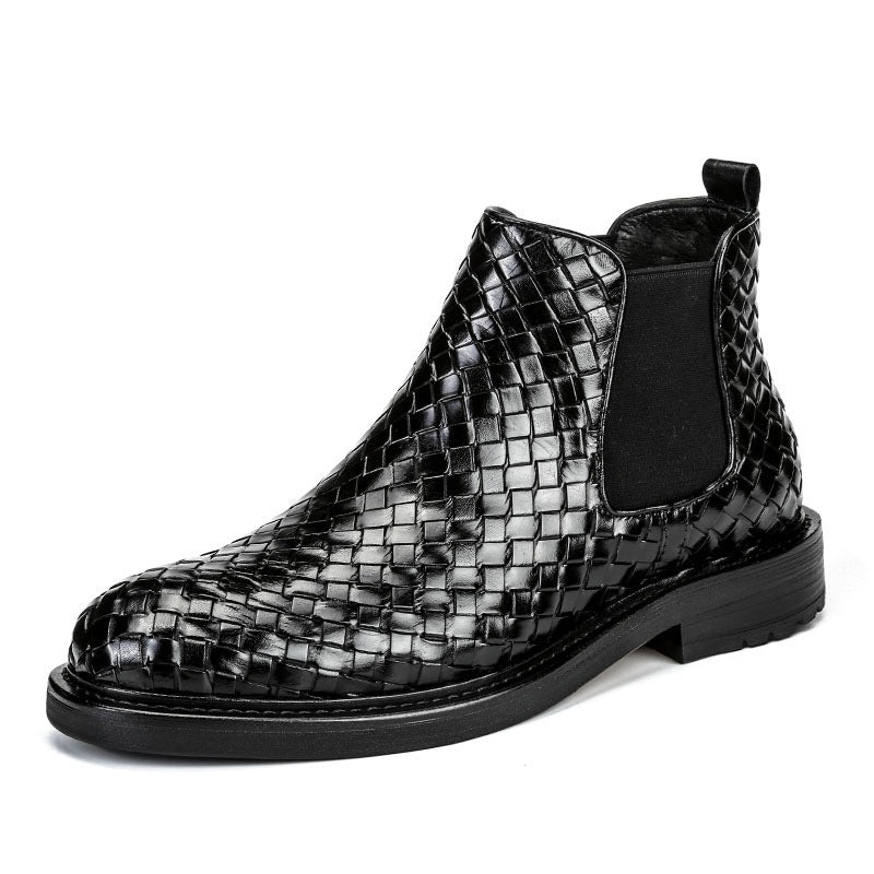 Bottines homme à motif tressé