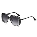 Sonnenbrille mit Doppelsteg aus Metall im Punk-Hip-Hop-Stil — UV400 Unisex