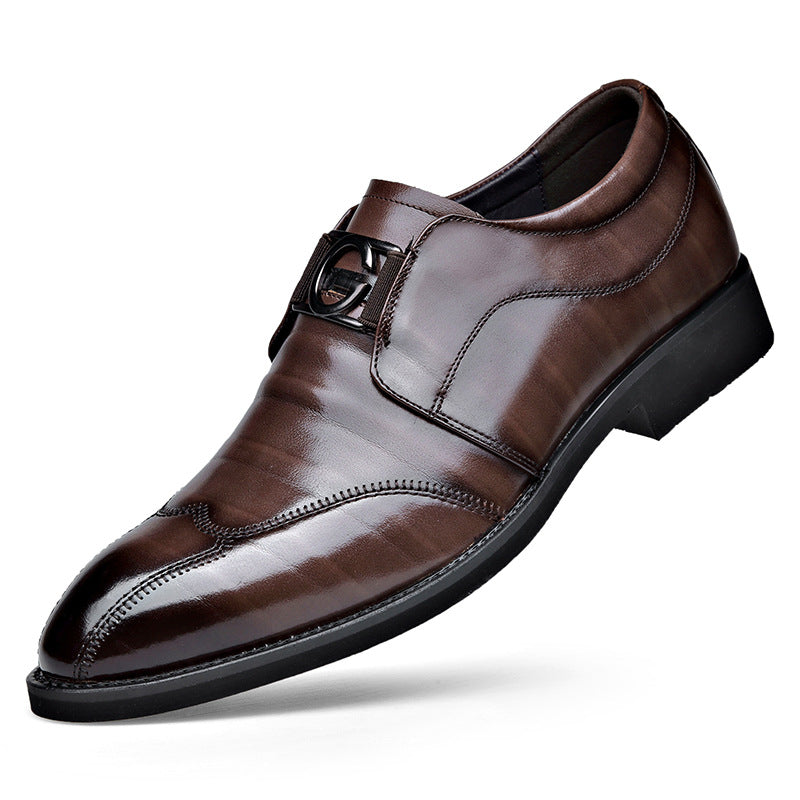 Chaussures Homme en Cuir Véritable – Bout Pointu, Sans Lacets, Mariage & Business