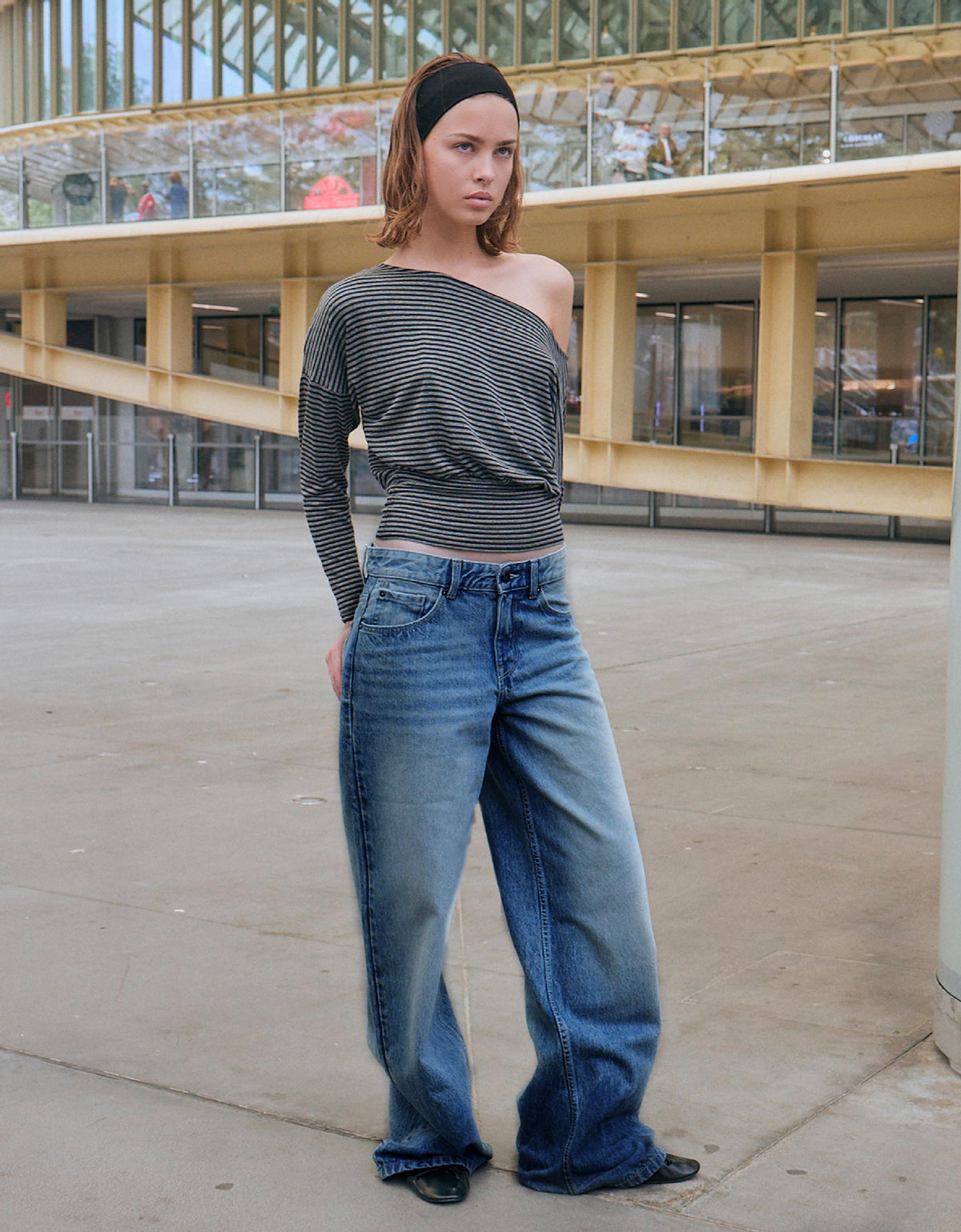 Jean taille haute coupe droite – Style Streetwear, Jambe large, Multicolore