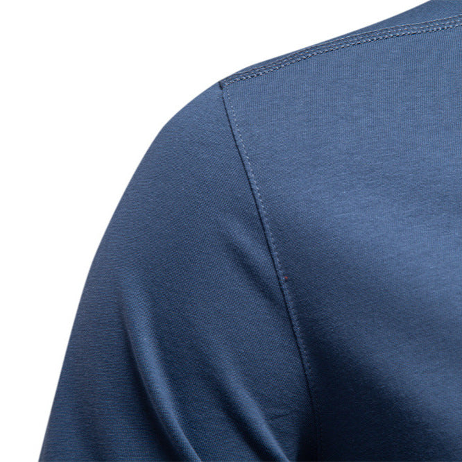 T-shirt homme à col tunisien et manches longues