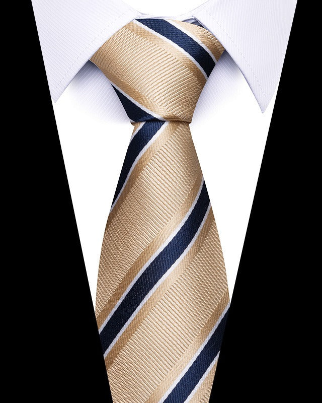 Cravate homme rayée en polyester – 8 cm