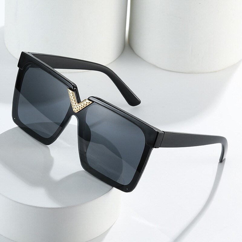 Quadratische Oversized-Einscheiben-Sonnenbrille – UV400-Schutz für Damen & Herren