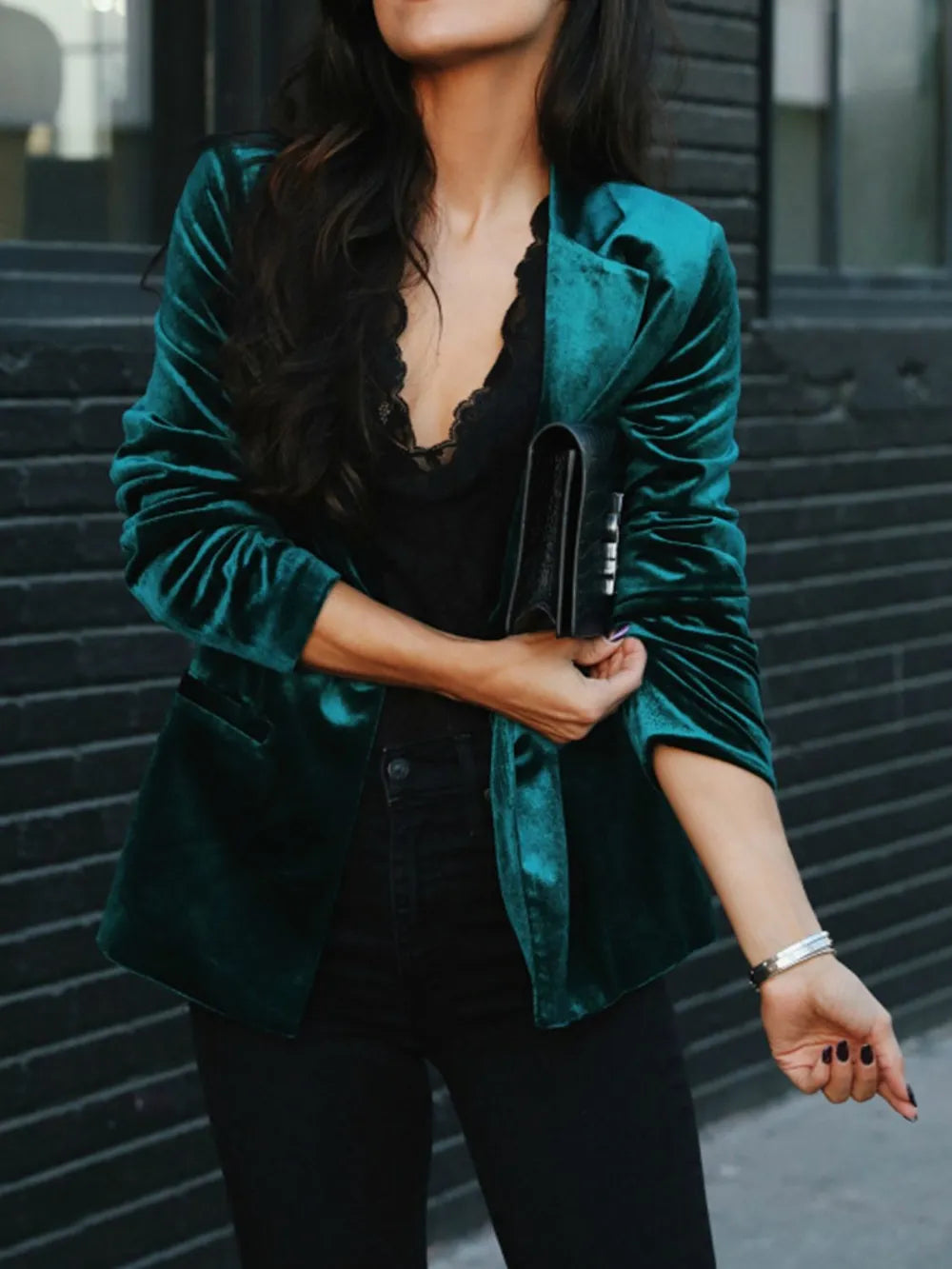 Blazer mit Reverskragen und Knopfleiste – Ungefütterte Casual-Chic-Jacke