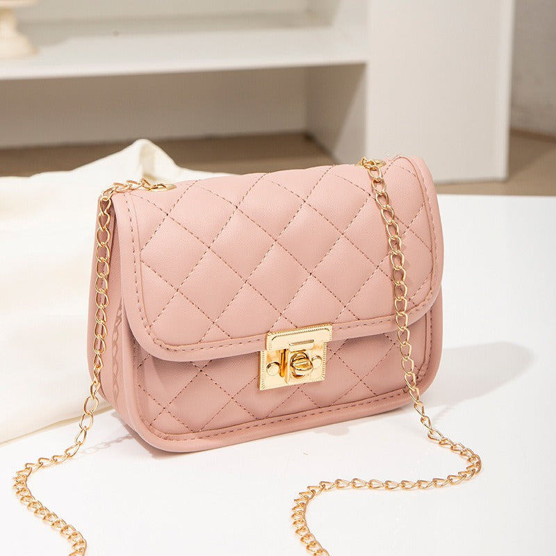 Bestickte quadratische Mini-Tasche Damen – Trendige Kettentasche