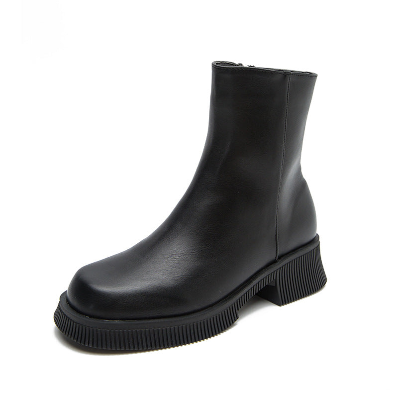 Bottines Chelsea Femme Style Britannique — Semelle Épaisse, Pointures 34–39